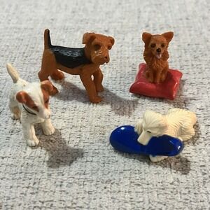 Pet in my Pocket Set of‎ 4 Puppy Dogs Terrier Poodle + Mini Figurines Toys 1990s